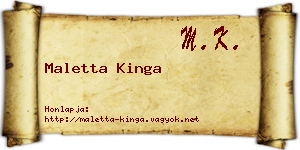 Maletta Kinga névjegykártya